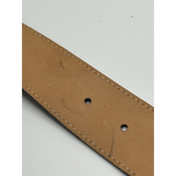 Saks Fifth Avenue Womens Black Belt Gold Oval Buckle Minimalist Classic main image 6